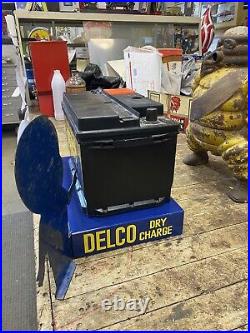 Delco Boy Battery Display, Gas And Oil, Not Porcelain Chevrolet And Ford