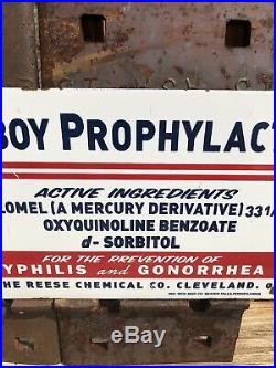 Dough-boy Prophylactic Porcelain Metal Sign Gas Health Syphilis Reese Chemical