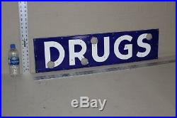 Drugs Store Porcelain Metal Neon Sign Skin Rx Rexall Doctor Medicine Gas Oil 66