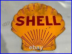 Dual Sided 4ft Porcelain Shell Gas Sign