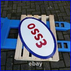 ESSO Gas Gasoline Motor Oil Vintage Garage Large Porcelain Enamel Sign Shield