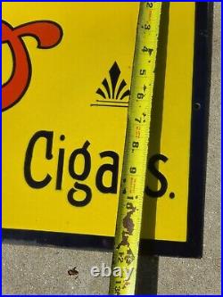 Eisenlohr's Cinco Cigar Porcelain sign 36×12 Tobacco advertising