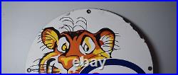 Esso Porcelain Sign Rare Tiger Tank 1960s Service Gas Tiger Rare Sign Gas Oil