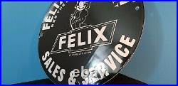 Felix Cat Chevrolet Porcelain Bow-tie Gas Vintage Style Trucks Service Sign