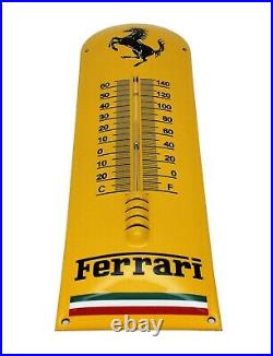 Ferrari Enamel Thermometer Cavallino Porcelain Sign