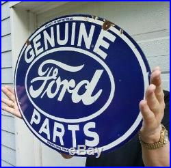 Ford Genuine Parts Porcelain Sign Double Sided Chicago