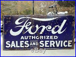 Ford dealership sign Original- 6ftx3ft Large version Rare Size Porcelain