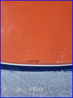 Gulf Sign Non Porcelain 42in Dated 1967