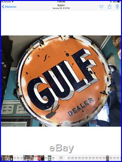 Gulf dealer 66 double sided porcelain sign
