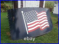 Huge Porcelain American Flag Silo Sign