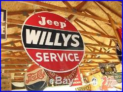 Jeep / Willys 2 Sided 42 Porcelain Sign