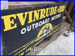 Large Evinrude Outboard Motor Porcelain Sign