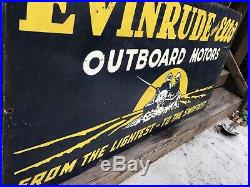 Large Evinrude Outboard Motor Porcelain Sign
