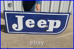 Large Jeep Dealership Willys 4WD Truck 52 Porcelain Metal Neon Skin Sign