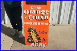 Large Orange Crush 5c Gas Price Today Station Soda Pop 52 Porcelain Metal Sign
