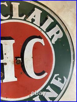 Large Original & Authentic''sinclair'' 48 Inch Double Sided Porcelain Sign