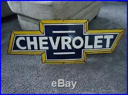 Large Original Chevrolet Bowtie Porcelain Enamel Sign Truck Make Offer