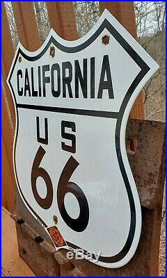 Large Vintage 1927 California U. S. Route 66 Porcelain Road Sign Highway Sign