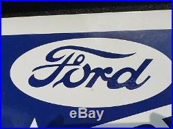 Large Vintage Ford Service Entrance Dealership Porcelain Sign