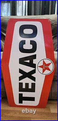 Large porcelain TEXACO gasoline motor oil gas advertising Tomahawk enamel sign