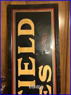 MANSFIELD TIRES ADVERTISING Tin SIGN 18X 72 Gas And Oil (Non-Porcelain Sign)