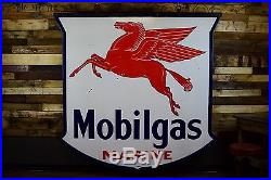 Mobil Marine Porcelain Sign 6' Gas Oil Service Station 1946 VERY RARE Condition