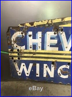Neon Winchester Chevrolet Porcelain Sign, Gas And Oil, Chevrolet And Ford
