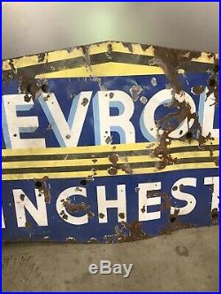 Neon Winchester Chevrolet Porcelain Sign, Gas And Oil, Chevrolet And Ford