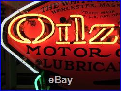 New Porcelain Single-Sided Oilzum Neon Sign 48 Wide x 48 High