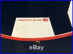ORIGINAL VinTagE AAA APPROVED Sign PORCELAIN 2 Sided Gas Oil Store OLD Mancave