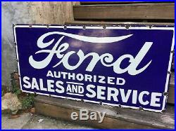 Old Ford Dealer Porcelain Sign 48