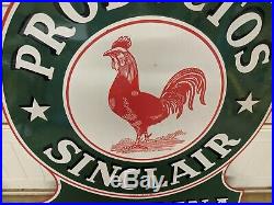 Old Original Sinclair Productos Gasoline Porcelain Farm Oil Sign TAC Authentic