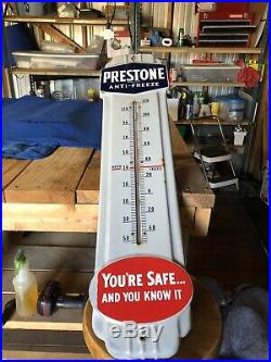 Old Porcelain Prestone Anti-Freeze Lg Thermometer