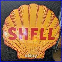 Old Shell Gas Motor Oil 48 inch Station DSP Porcelain Sign AUTHENTIC TAC