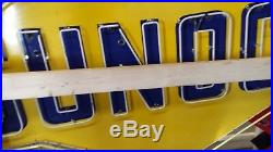 Old Sunoco Porcelain Sign with Neon & Flashing Arrow 8 FT W x 6 FT H