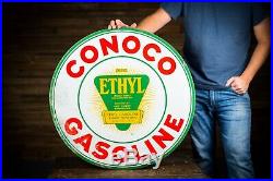 Original 1920's CONOCO Porcelain Gas Oil Sign