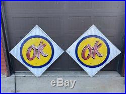 Original CHEVROLET Dealership OK Used Car Sign Not Porcelain