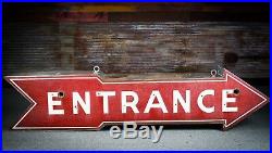 Original Car Dealership Entrance Arrow Porcelain Gas Oil Neon Sign ROUTE 66