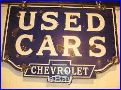 Original Chevrolet Used Cars Porcelain Sign