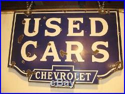 Original Chevrolet Used Cars Porcelain Sign