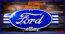 Original Ford Dealership Automotive Gas Oil Porcelain Neon Sign