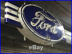 Original Ford Dealership Automotive Porcelain Neon Sign 3' x 8