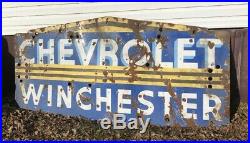 Original Large Porcelain Neon Chevrolet Winchester Dealership Sign