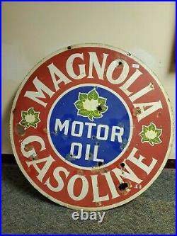 Original Magnolia Gasoline Motor oil Porcelain Sign lot 5