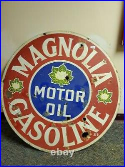 Original Magnolia Gasoline Motor oil Porcelain Sign lot 5
