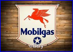 Original Mobilgas White Star Porcelain Gas Oil Sign
