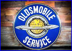 Original Oldsmobile Service Porcelain Dealership Sign 60