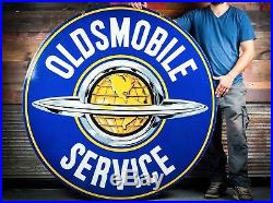 Original Oldsmobile Service Porcelain Dealership Sign 60