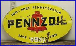 Original Pennzoil Double Sided Porcelain Sign