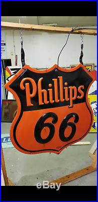 Original Phillips 66 Porcelain Neon Sign DSP WOW